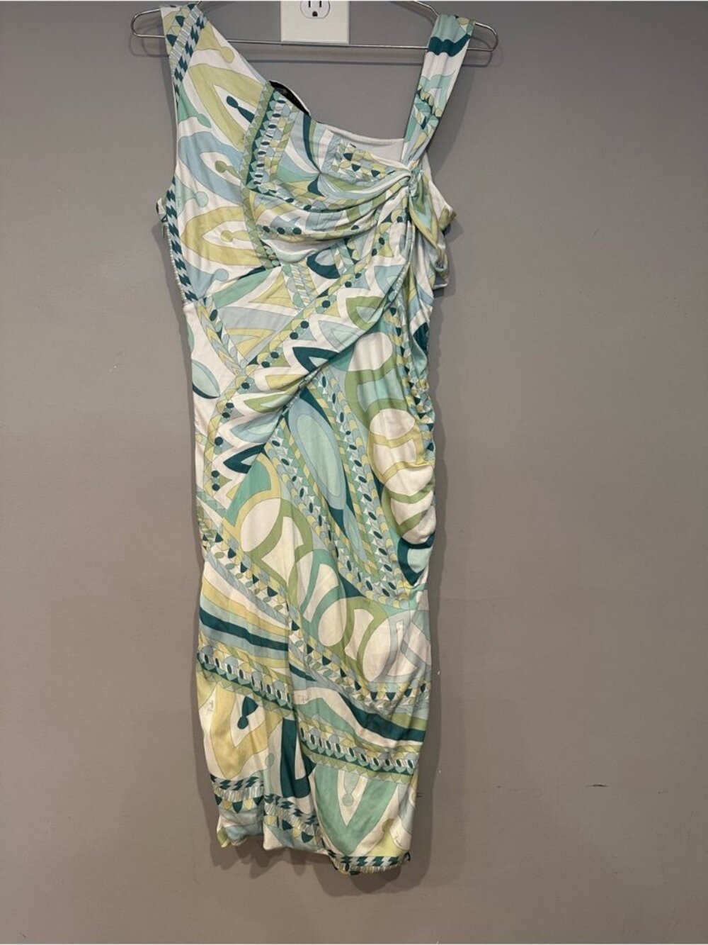 Authentic Emilio Pucci Green Patterned Mini Bodycon Dress - Picture 4 of 14